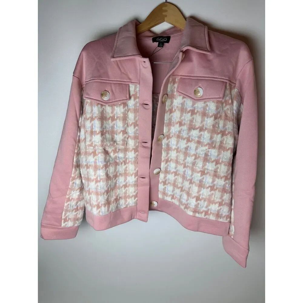 Pink houndstooth shacket - Picture 10 of 12